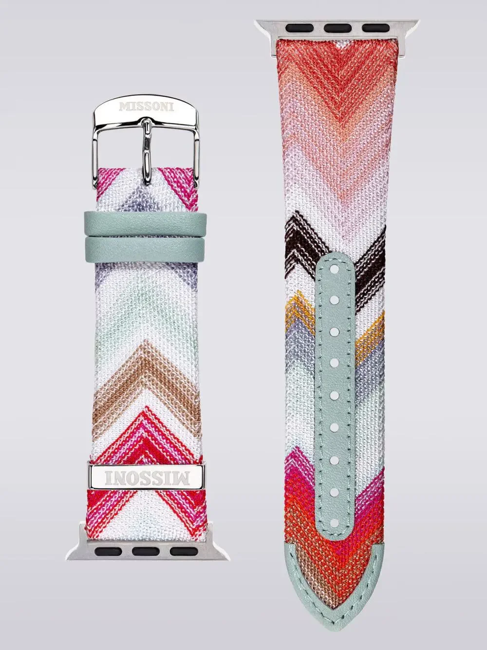 Missoni Woven Zigzag Apple Watch Band White Pink 42/44/45mm